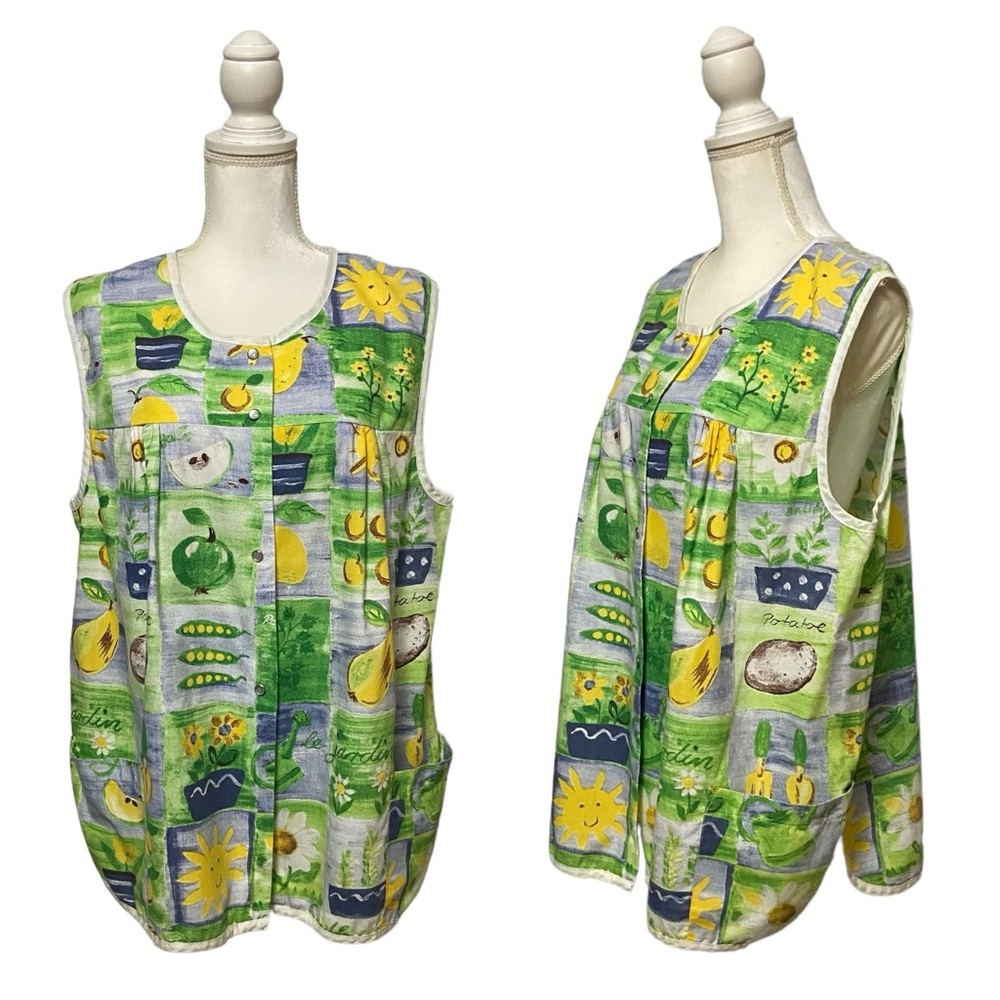 Vintage Anthony Richards Cobbler Pearl Snap Button Front Apron Top Vest
